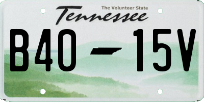 TN license plate B4015V
