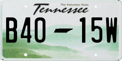 TN license plate B4015W