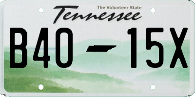 TN license plate B4015X