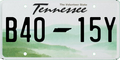 TN license plate B4015Y