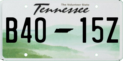 TN license plate B4015Z