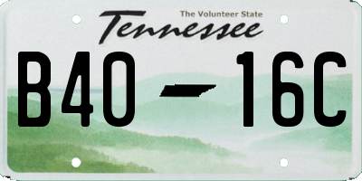 TN license plate B4016C