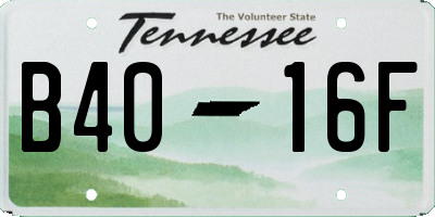 TN license plate B4016F