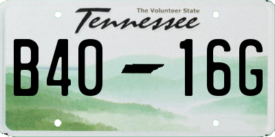 TN license plate B4016G