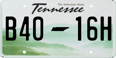 TN license plate B4016H