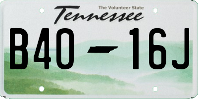 TN license plate B4016J