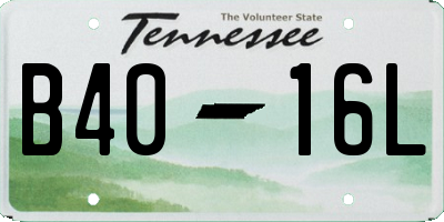 TN license plate B4016L