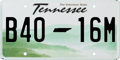 TN license plate B4016M