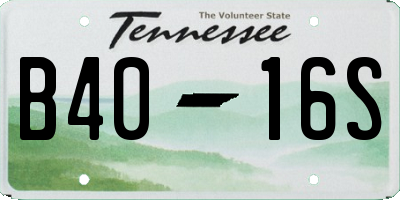 TN license plate B4016S