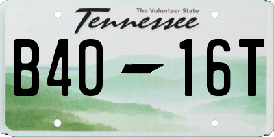 TN license plate B4016T