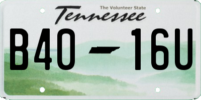 TN license plate B4016U