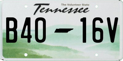 TN license plate B4016V