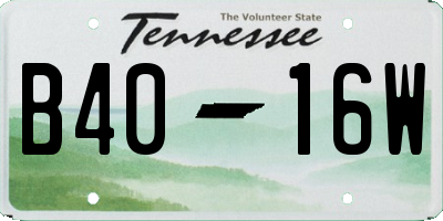 TN license plate B4016W