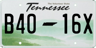 TN license plate B4016X