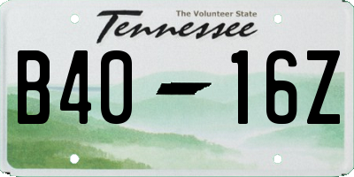 TN license plate B4016Z