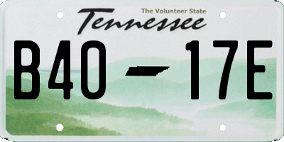 TN license plate B4017E