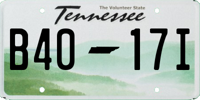 TN license plate B4017I