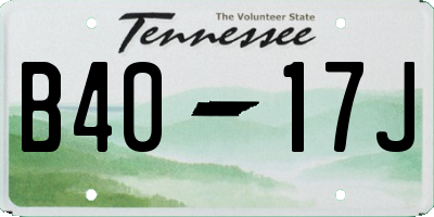 TN license plate B4017J