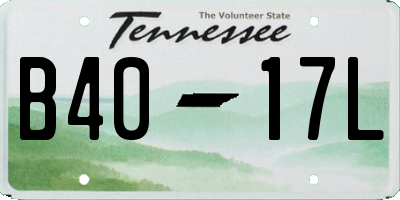 TN license plate B4017L