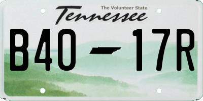 TN license plate B4017R