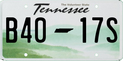 TN license plate B4017S