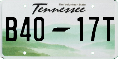 TN license plate B4017T