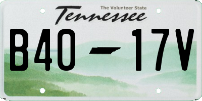 TN license plate B4017V