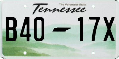 TN license plate B4017X