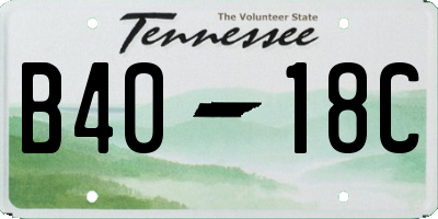 TN license plate B4018C