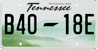 TN license plate B4018E