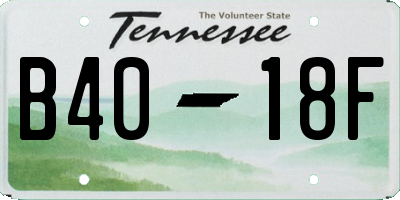 TN license plate B4018F