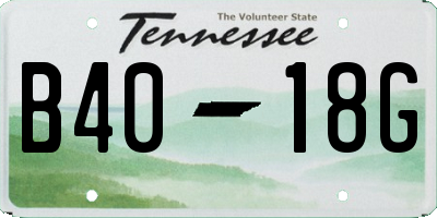 TN license plate B4018G