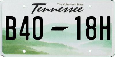 TN license plate B4018H