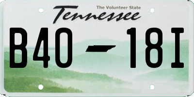TN license plate B4018I