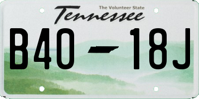 TN license plate B4018J