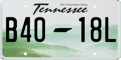 TN license plate B4018L