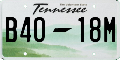 TN license plate B4018M