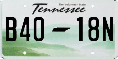 TN license plate B4018N