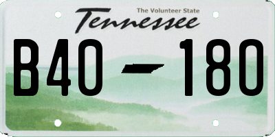 TN license plate B4018O