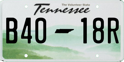TN license plate B4018R