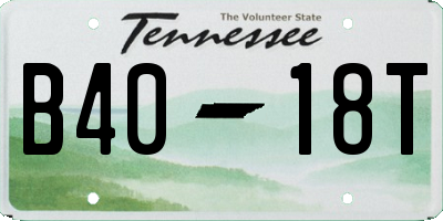 TN license plate B4018T