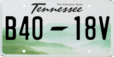 TN license plate B4018V