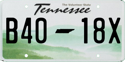 TN license plate B4018X