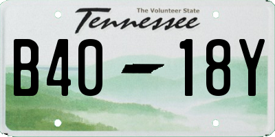 TN license plate B4018Y