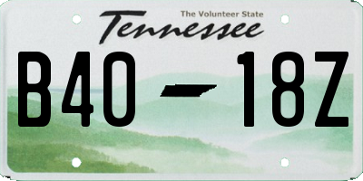 TN license plate B4018Z