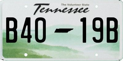 TN license plate B4019B