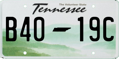 TN license plate B4019C