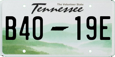 TN license plate B4019E