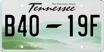 TN license plate B4019F