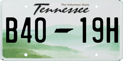 TN license plate B4019H